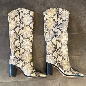 New, w/box Schutz Snakeskin Pattern Knee-High Boots